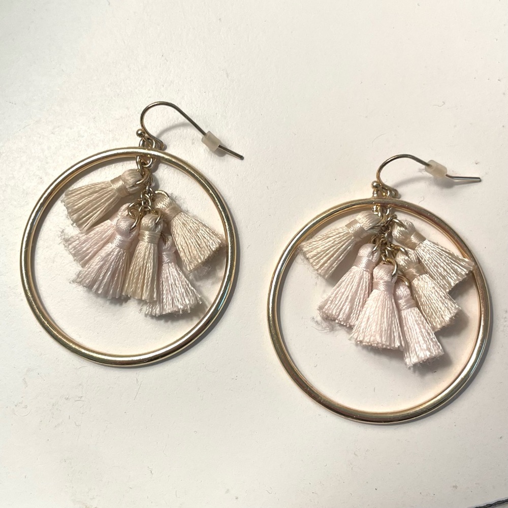 Francesca’s Tassel Hoop Earrings